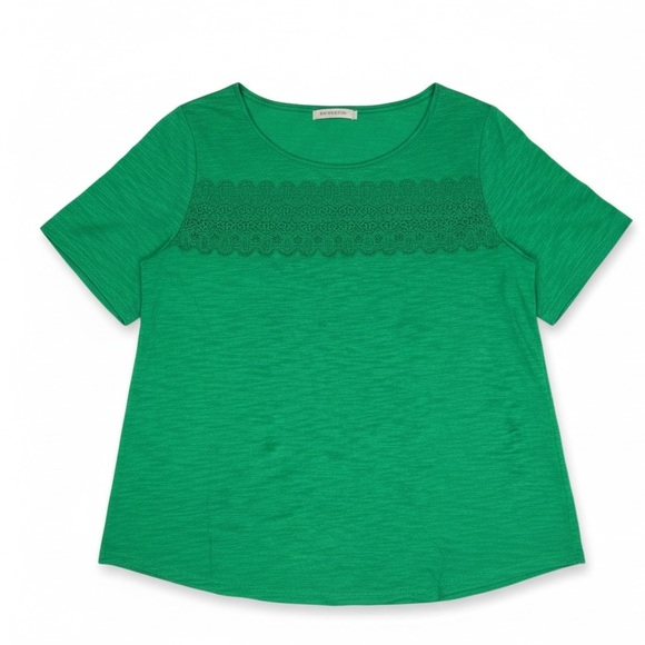 Talbots Tops - Talbots Kelly Green Women's Short Sleeve Tee. Chest Embellishment Size M